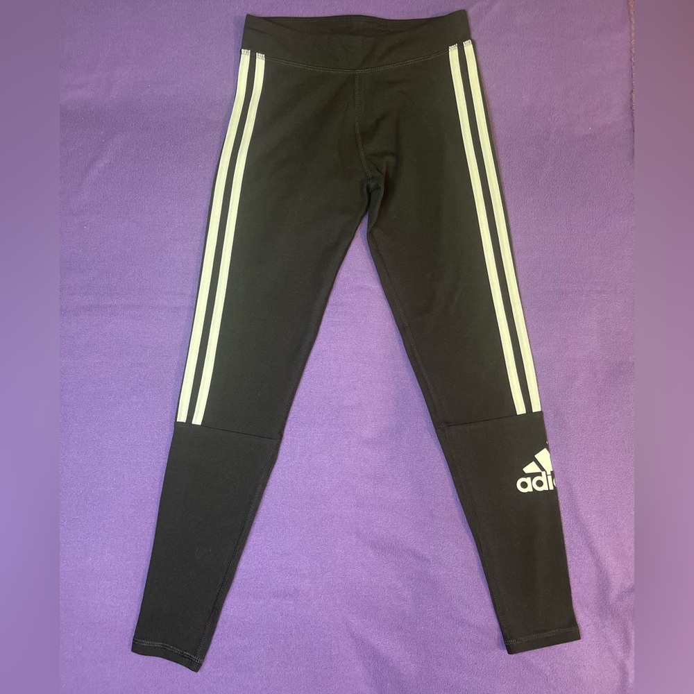 Adidas Kids Black Leggings Size Medium